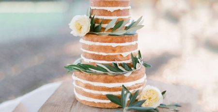 unfrosted wedding cakes